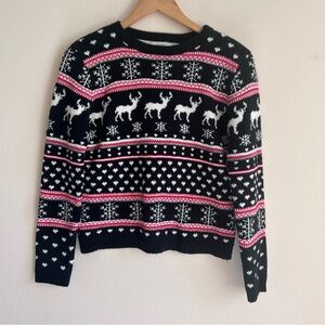Cotton On // Scandi-Style Fair Isle Knit Reindeer Sweater - Size XS